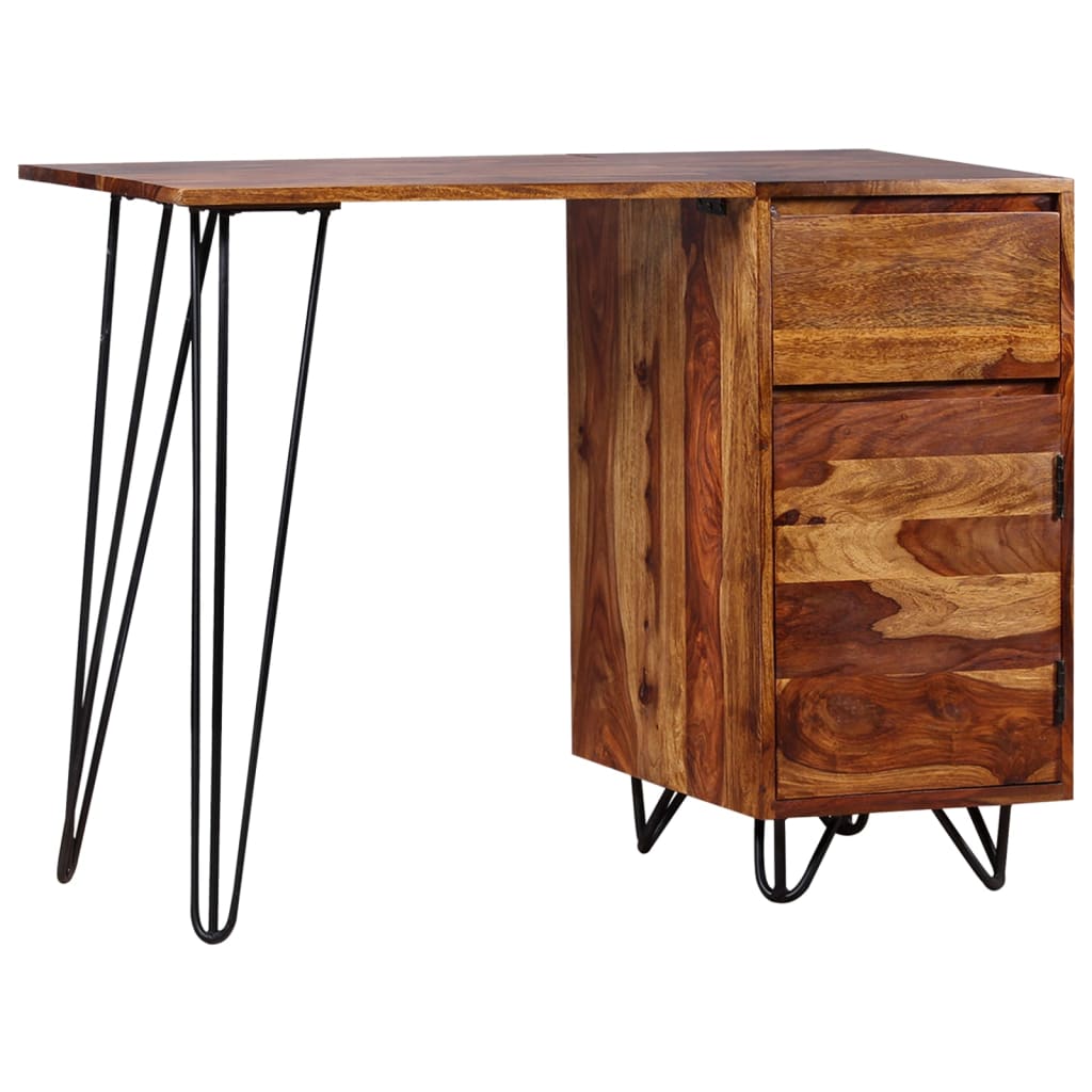 Writing Desk Honey Brown Solid Sheesham Wood Medium Writing Desk