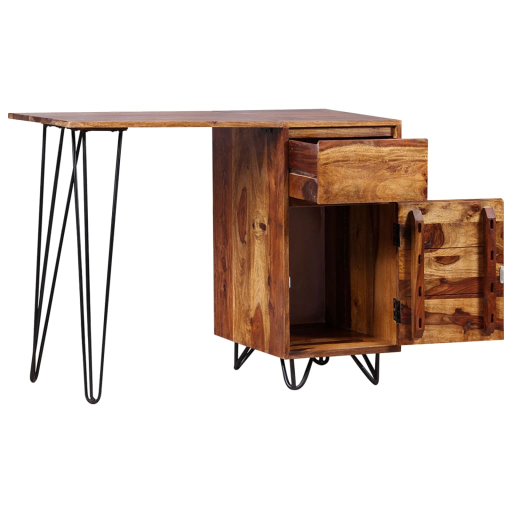 Writing Desk Honey Brown Solid Sheesham Wood Medium Writing Desk