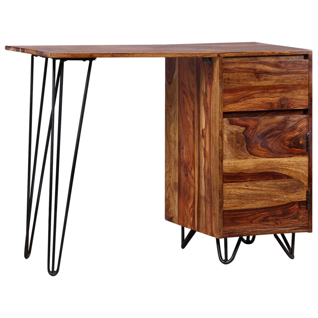 Writing Desk Honey Brown Solid Sheesham Wood Medium Writing Desk