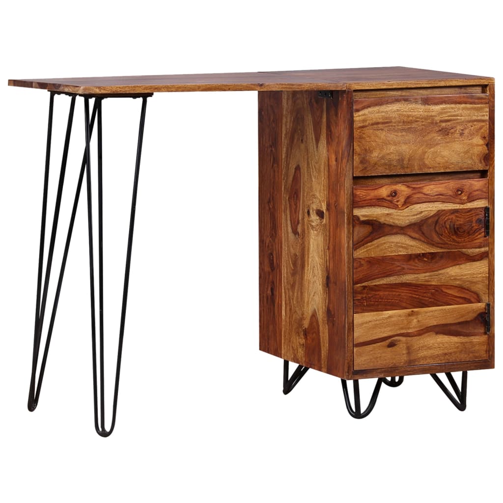 Writing Desk Honey Brown Solid Sheesham Wood Medium Writing Desk