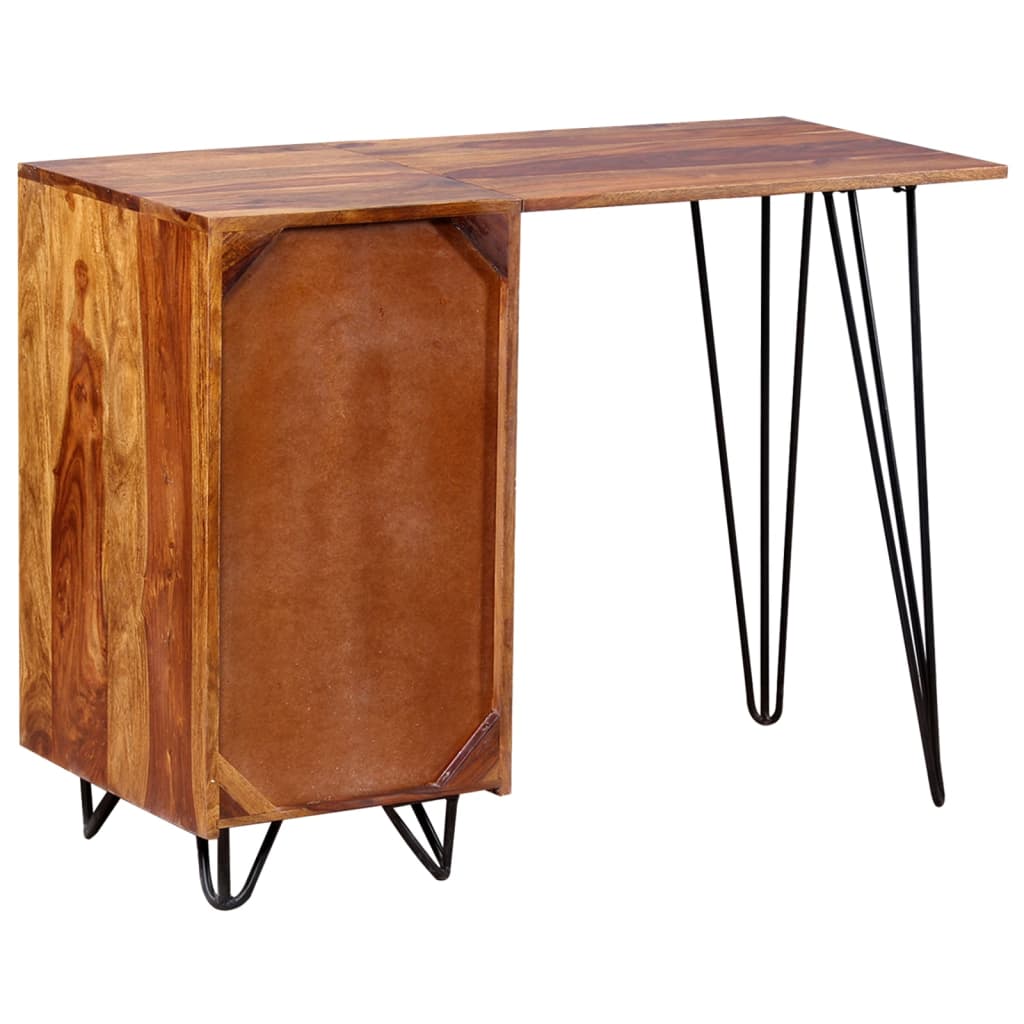 Writing Desk Honey Brown Solid Sheesham Wood Medium Writing Desk