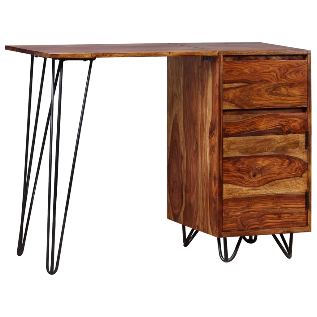 Writing Desk Honey Brown Solid Sheesham Wood Medium Writing Desk