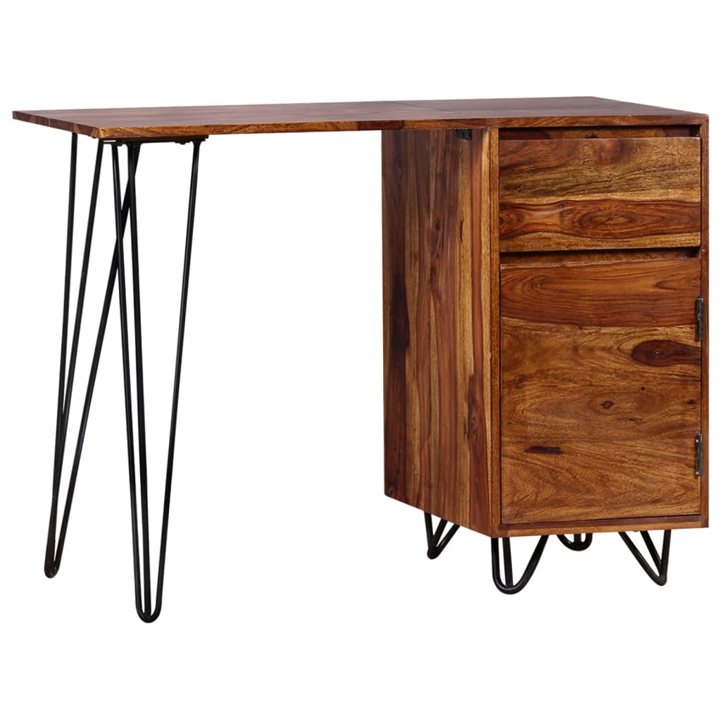 Writing Desk Honey Brown Solid Sheesham Wood Medium Writing Desk