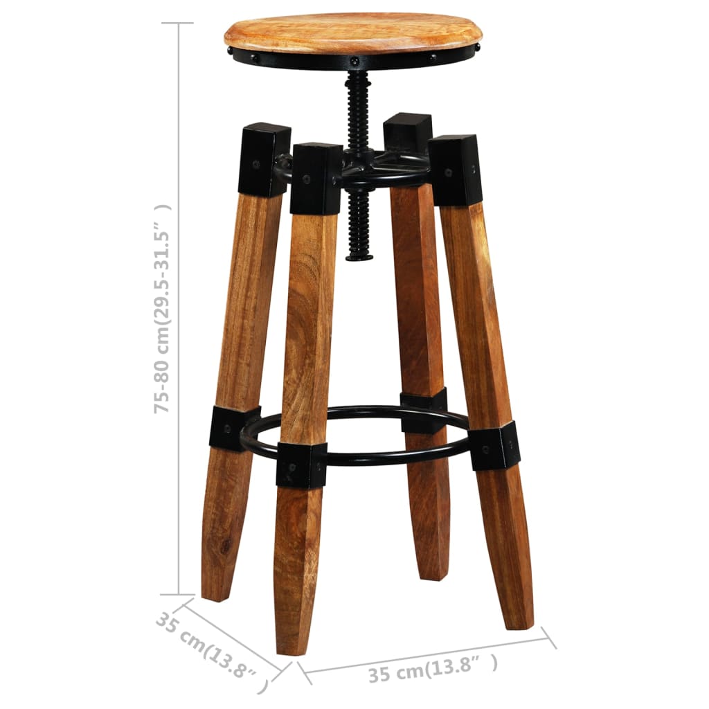 Bar Stool Set Of 2 Brown And Black
