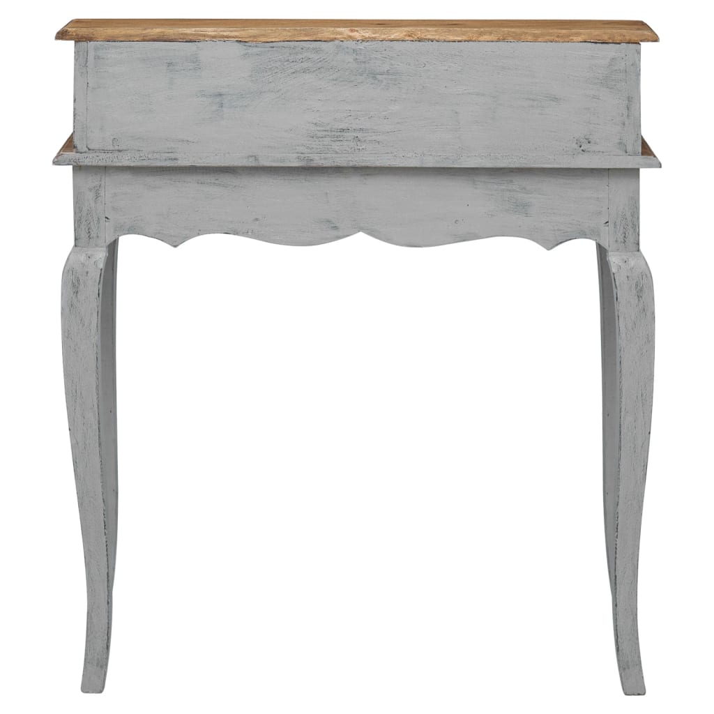 Writing Desk Mahogany, Grey Solid Mahogany Wood