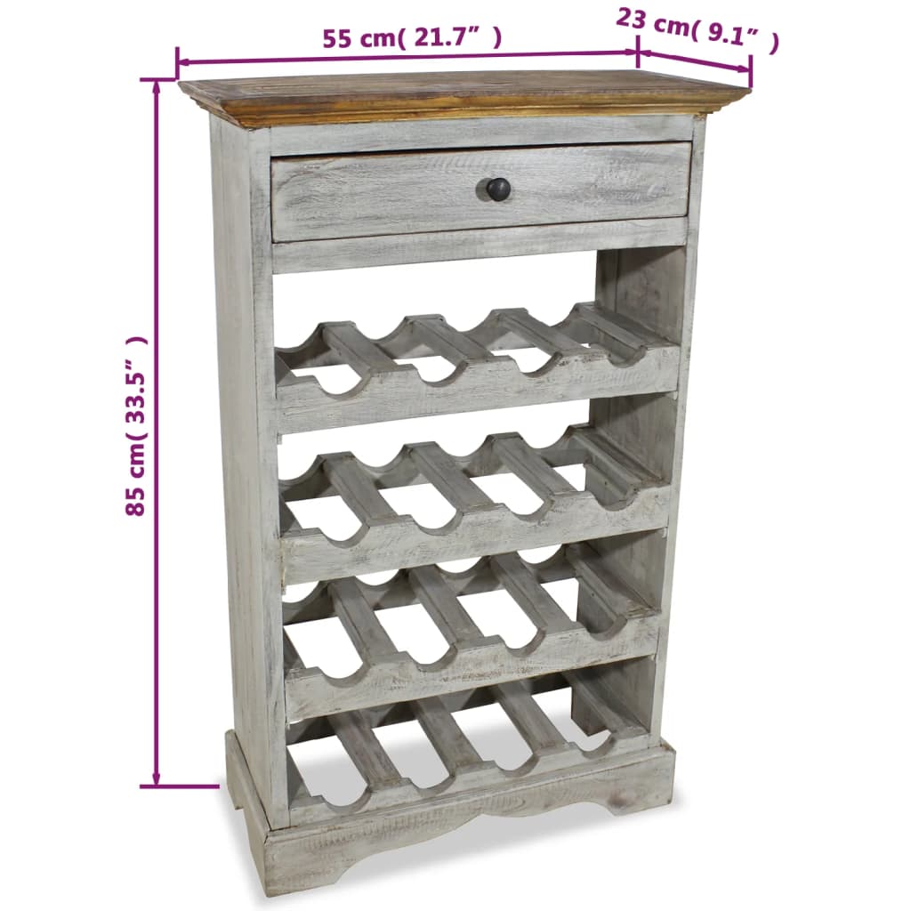 Wine Rack Solid Mahogany Wood 21.7"X9.1"X33.5"