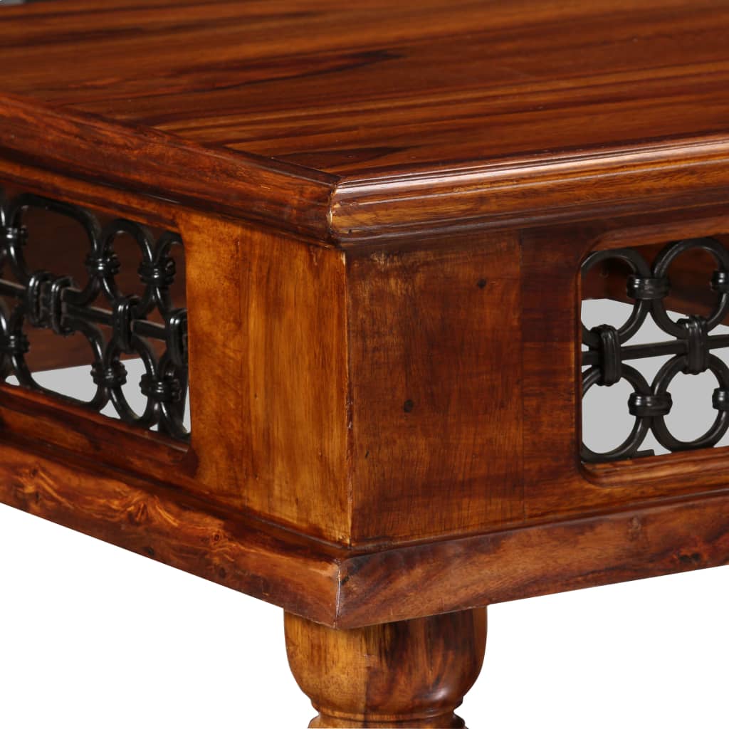 Writing Table Brown Solid Sheesham Wood Large Storage