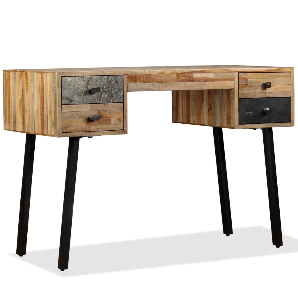 Writing Desk Reclaimed Wood Reclaimed Teak, Steel 43.3 In Desk