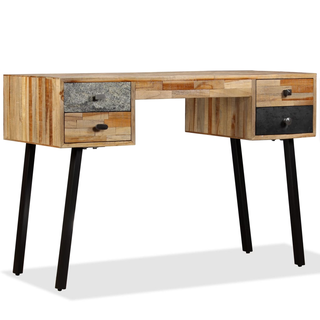 Writing Desk Reclaimed Wood Reclaimed Teak, Steel 43.3 In Desk
