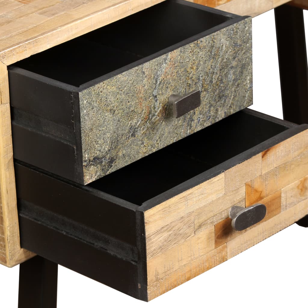 Writing Desk Reclaimed Wood Reclaimed Teak, Steel 43.3 In Desk
