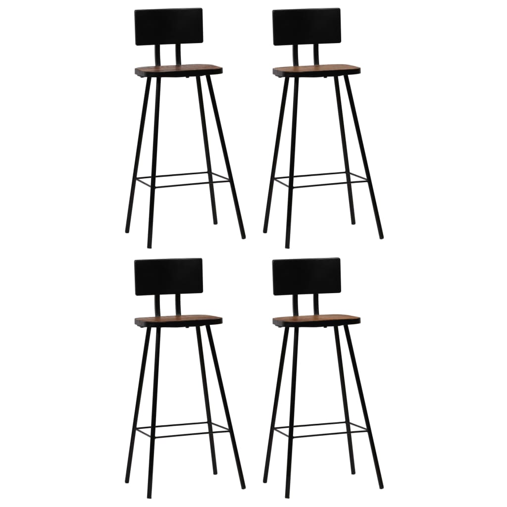 Bar Chair Set Of 2 Dark Brown, Black