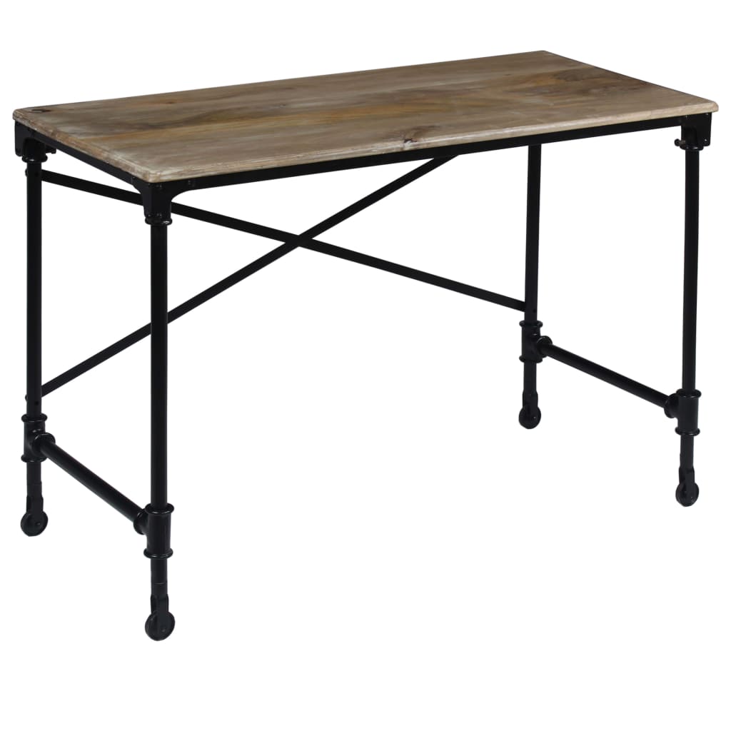 Writing Desk Natural Mango Wood Solid Mango Wood And Steel Medium
