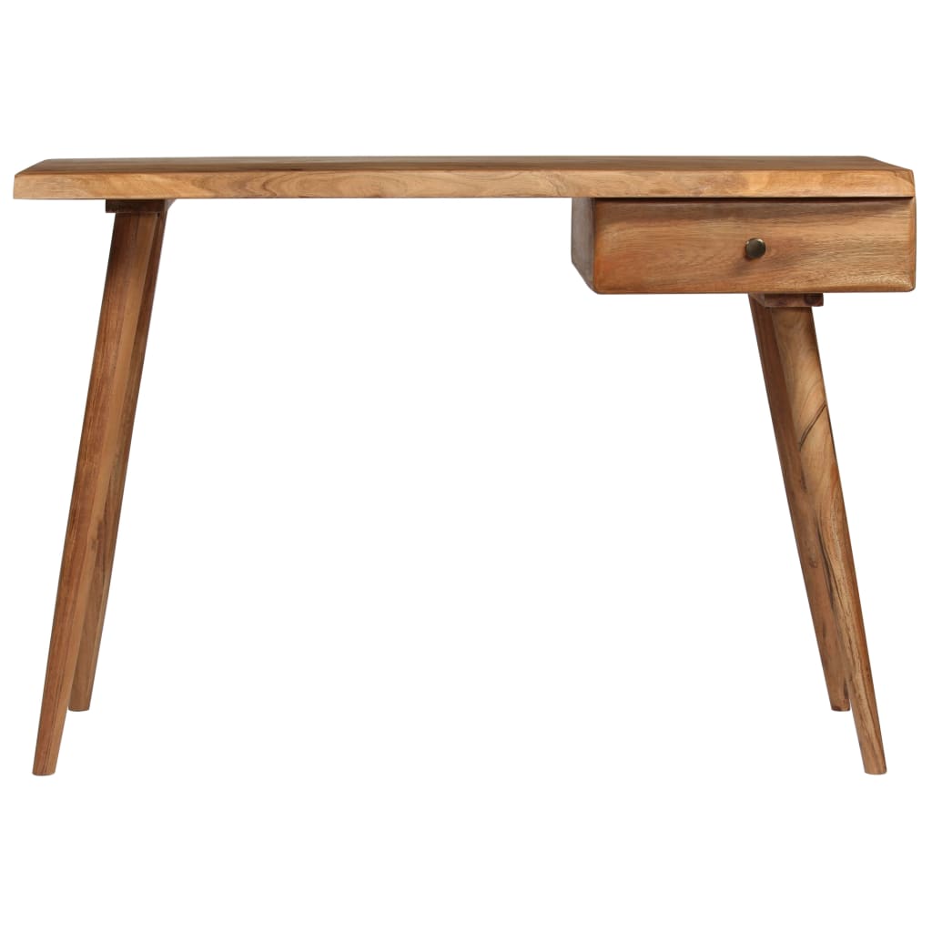 Writing Table Natural Wood Solid Acacia Wood 43.3X19.7X29.9 In