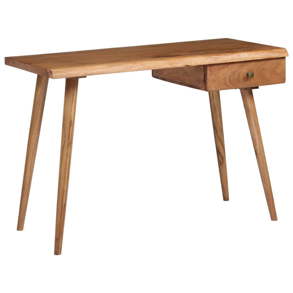 Writing Table Natural Wood Solid Acacia Wood 43.3X19.7X29.9 In