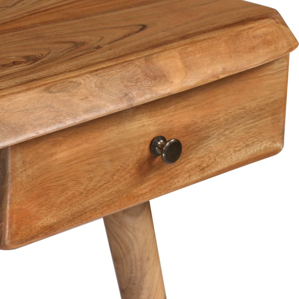 Writing Table Natural Wood Solid Acacia Wood 43.3X19.7X29.9 In
