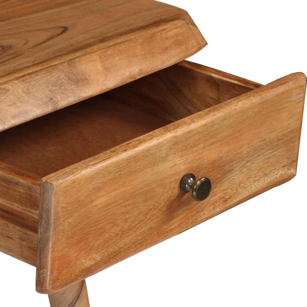 Writing Table Natural Wood Solid Acacia Wood 43.3X19.7X29.9 In
