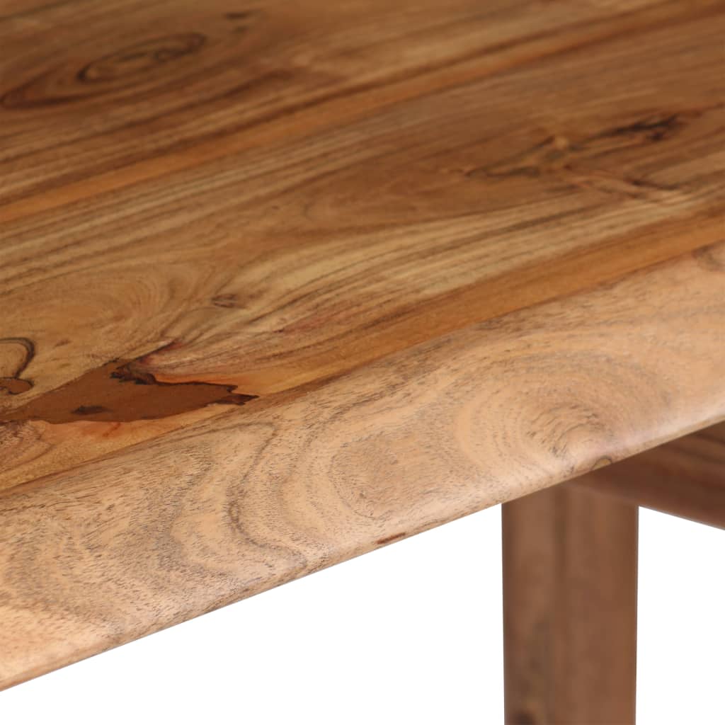 Writing Table Natural Wood Solid Acacia Wood 43.3X19.7X29.9 In