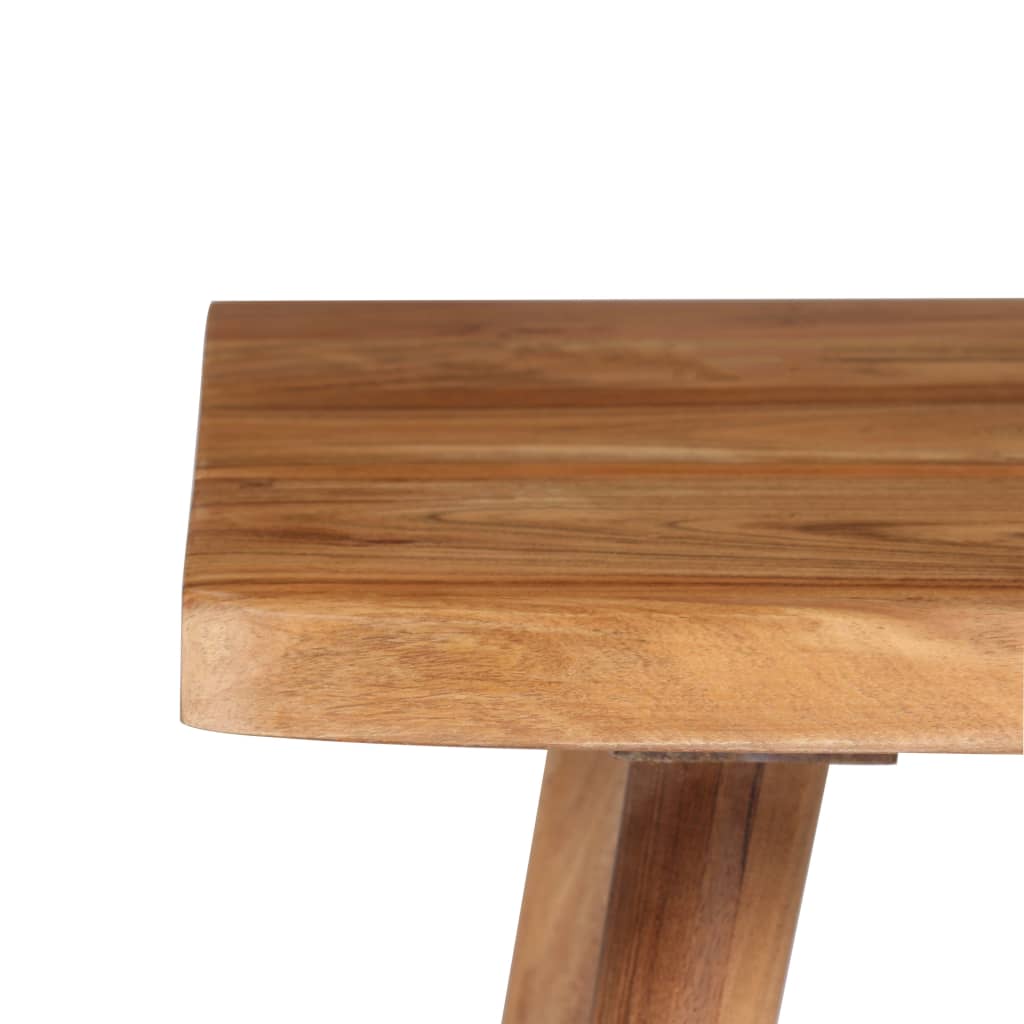 Writing Table Natural Wood Solid Acacia Wood 43.3X19.7X29.9 In