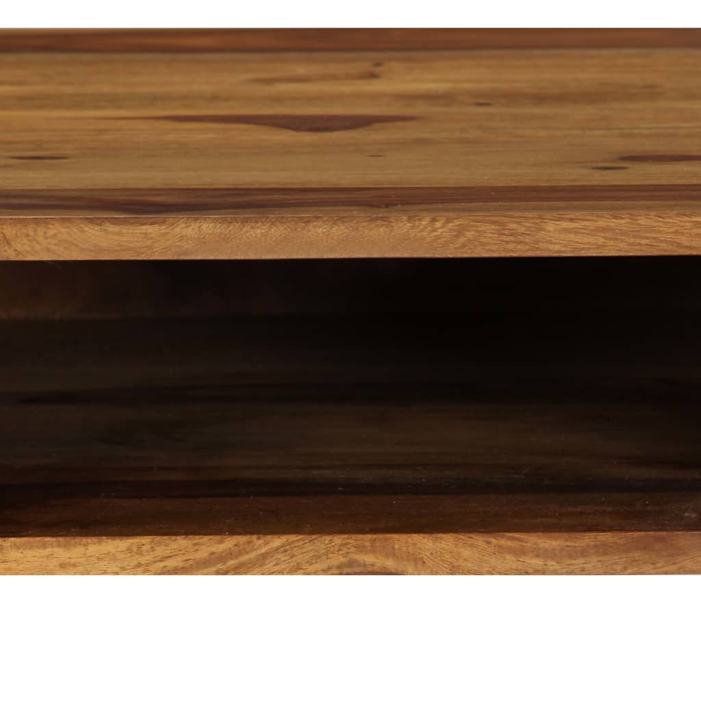 Writing Desk Brown And White Solid Sheesham Wood