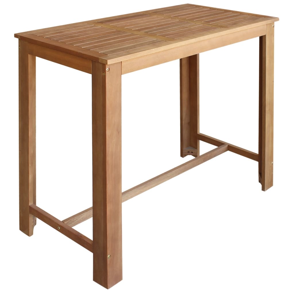 Bar Table And Stool Brown Solid Acacia Wood Medium Footrest