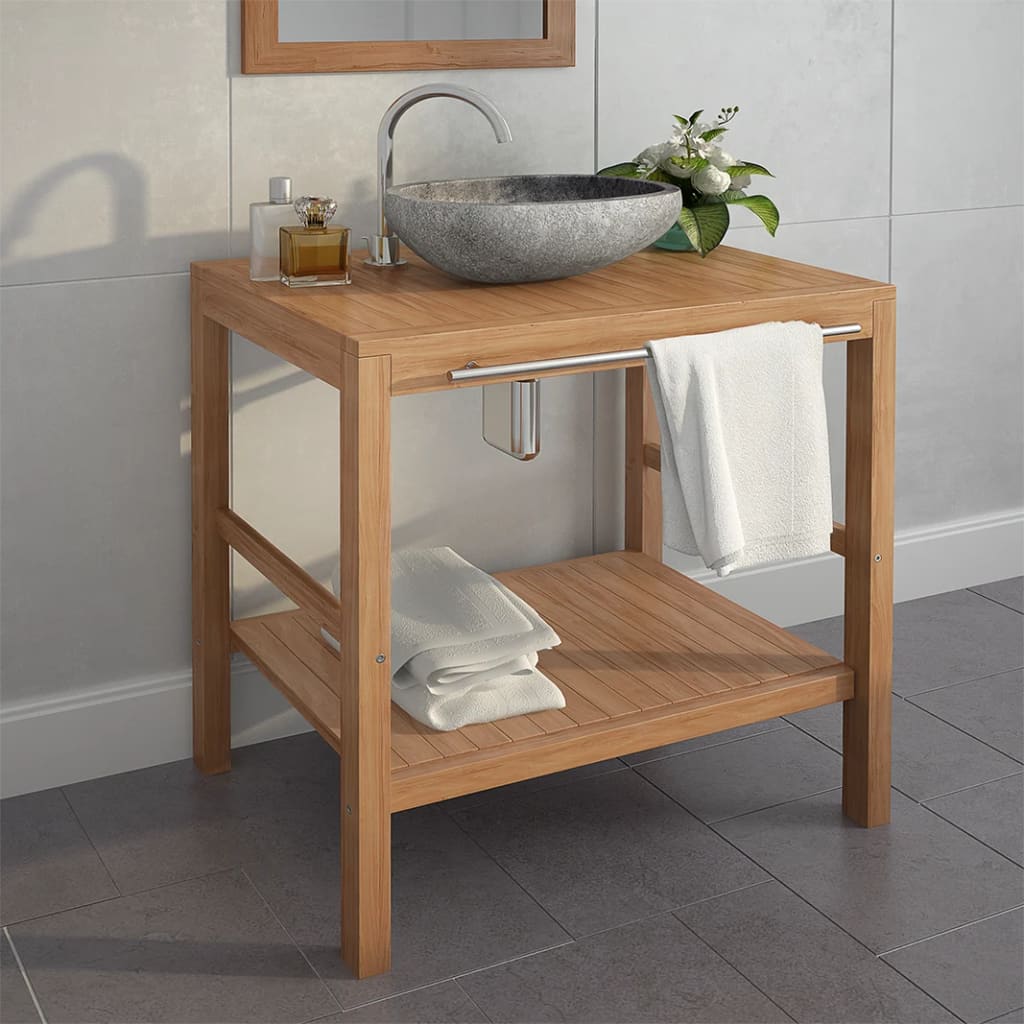 Bathroom Vanity Cabinet Teak Solid Teak Wood, Seagrass