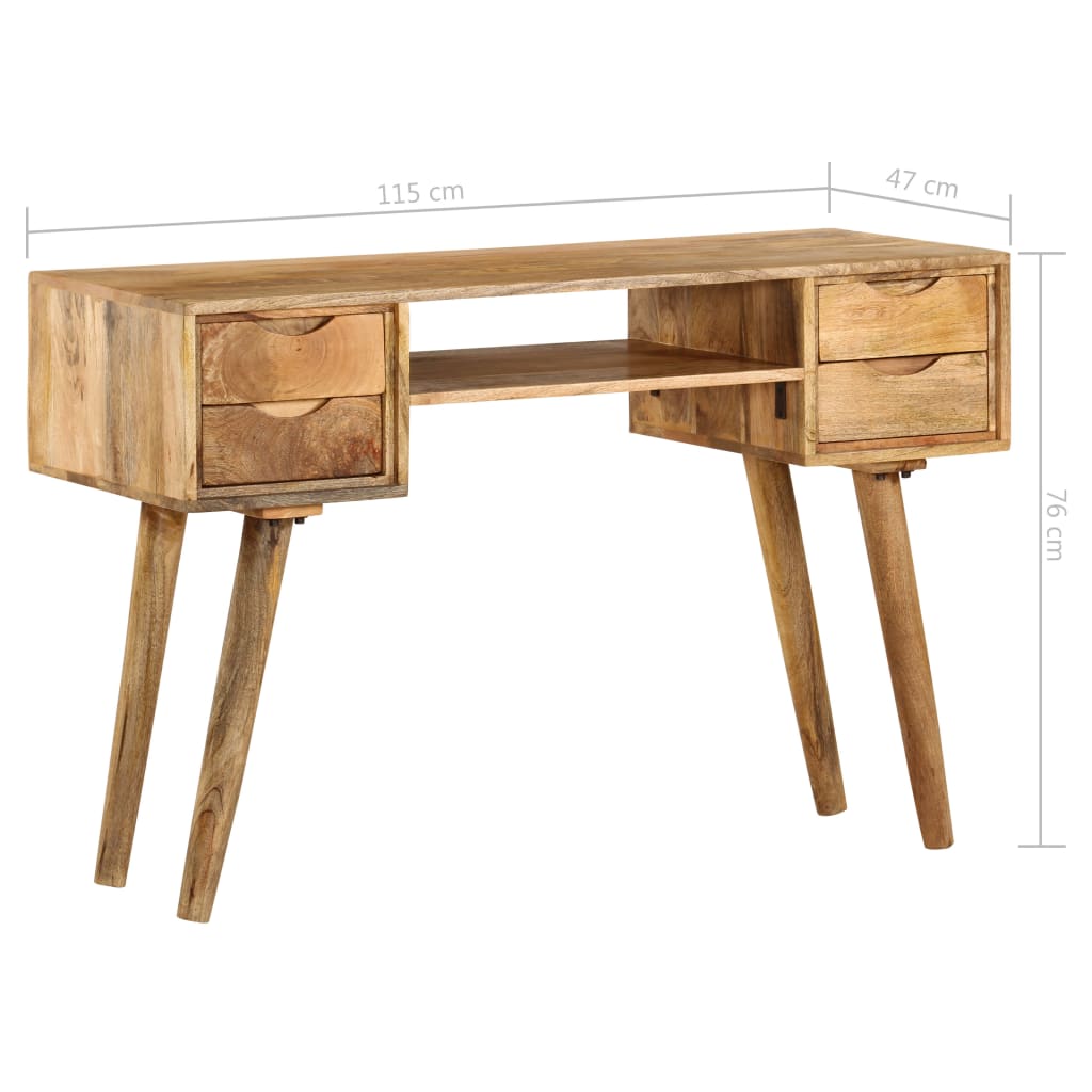 Writing Desk Varies By Piece Solid Mango Wood 45.3 X 18.5 X 29.9 In