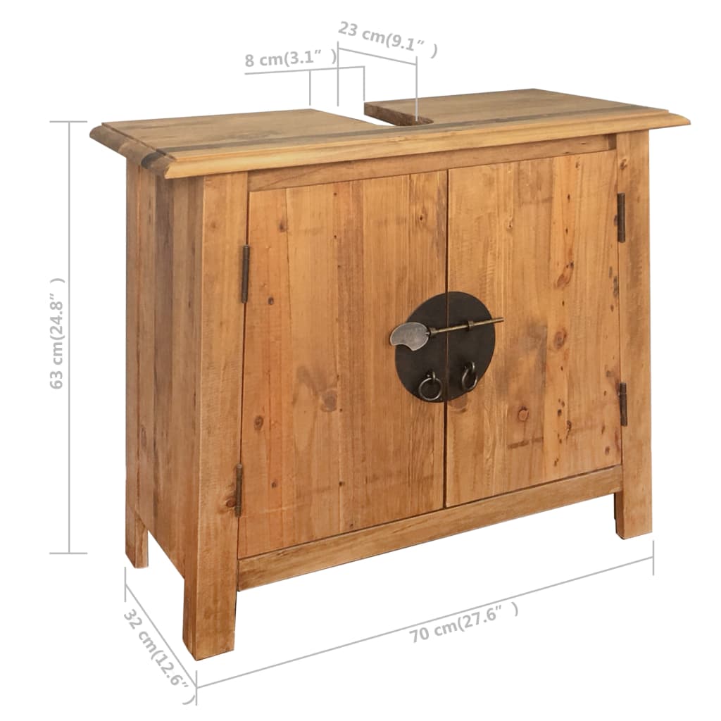 Bathroom Set Solid Recycled Pinewood Medium Bathroom Set