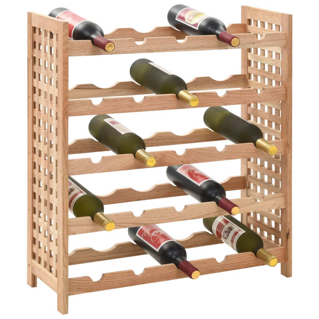Wine Rack For 25 Bottles Solid Walnut Wood 24.8"X9.8"X28.7"