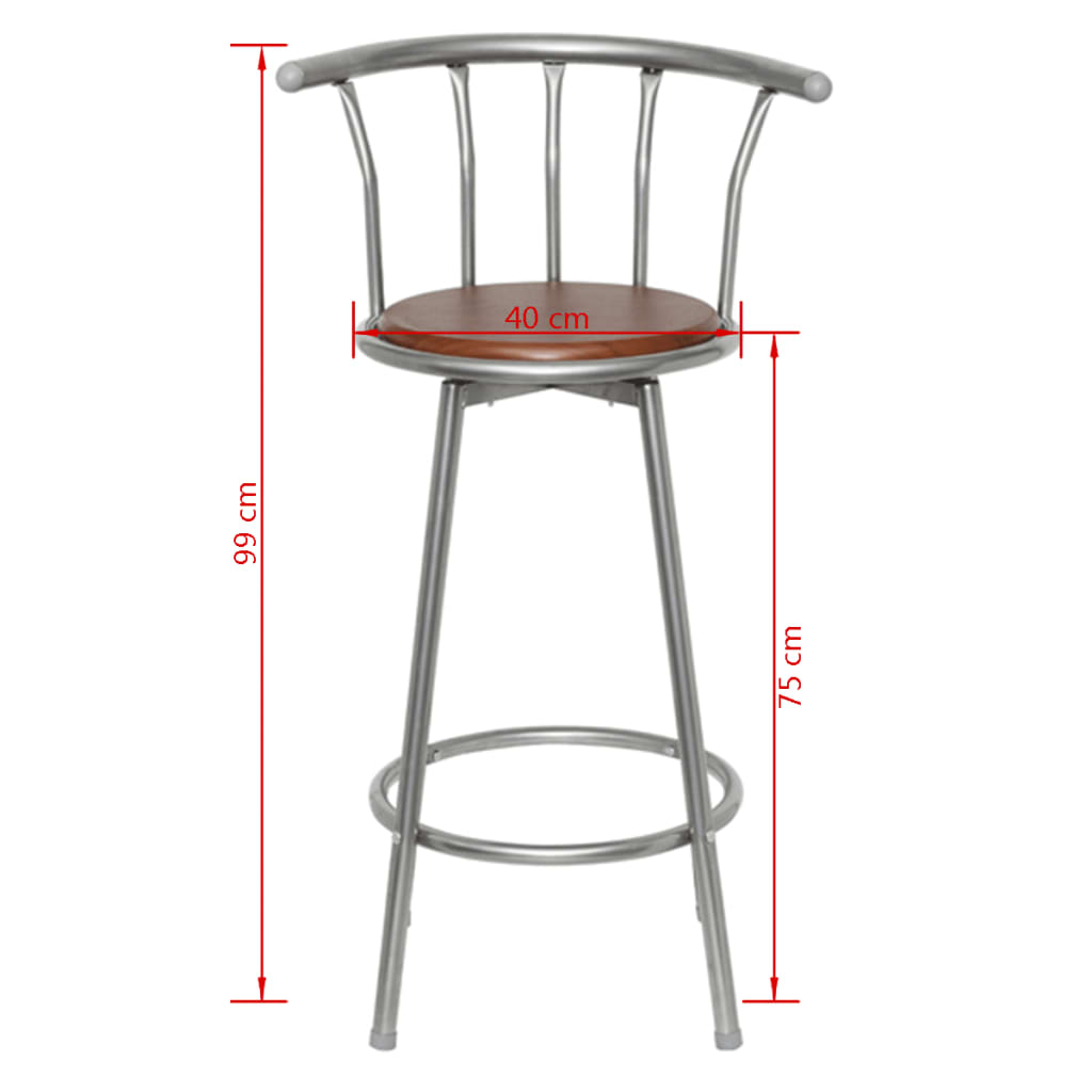 Bar Stool Set Of 2 Mdf, Steel Standard Swivel Bar Stool