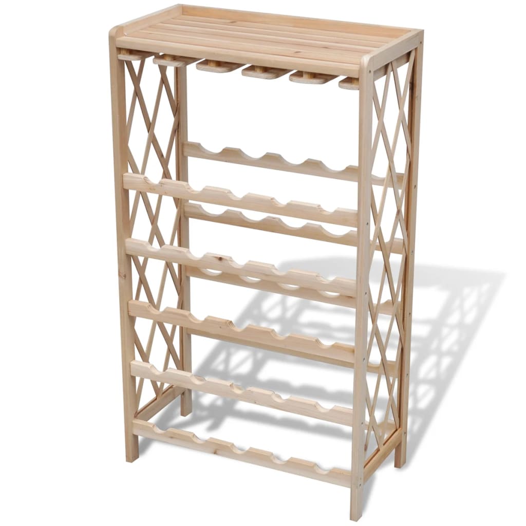 Wine Rack For 25 Bottles Solid Fir Wood