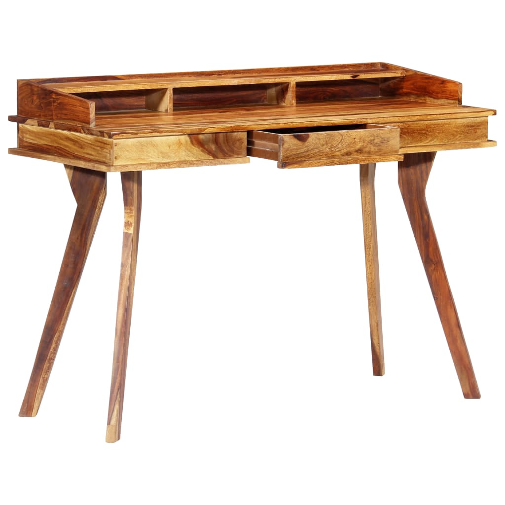 Writing Desk Brown Solid Sheesham Wood Medium Writing Desk