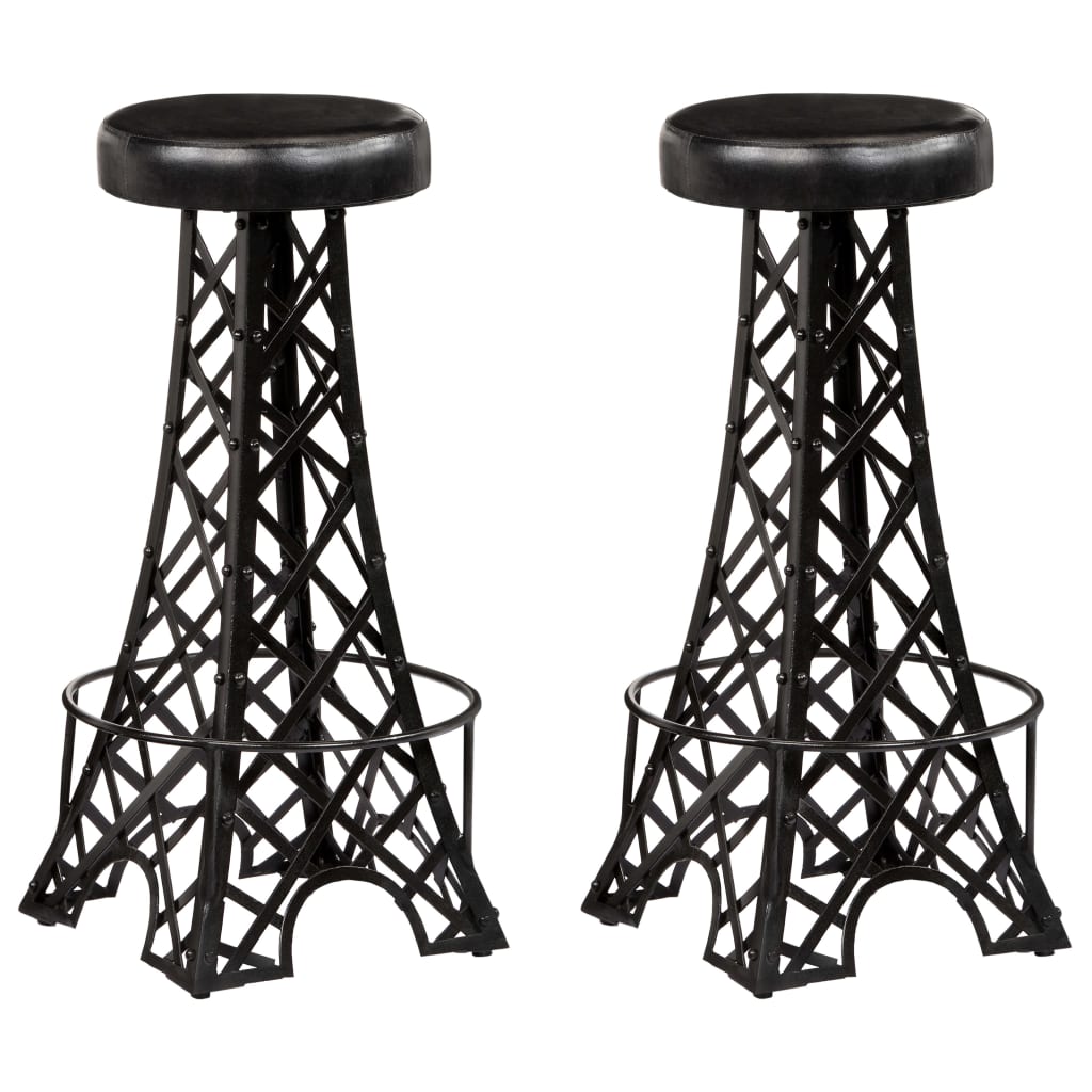 Bar Stool Set Of 2 And Black