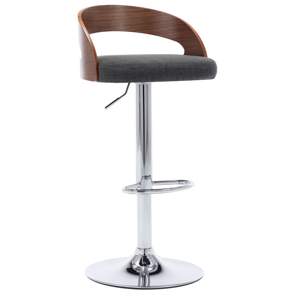 Bar Chair Set Of 2 Dark Grey And Dark Brown