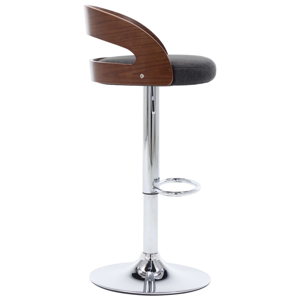 Bar Chair Set Of 2 Dark Grey And Dark Brown