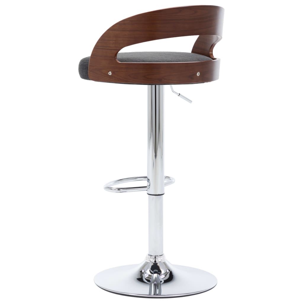 Bar Chair Set Of 2 Dark Grey And Dark Brown