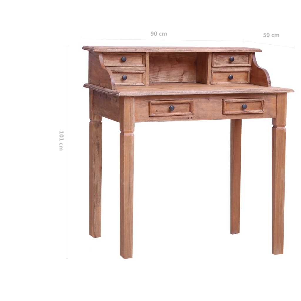 Writing Desk Warm Solid Mahogany Wood Medium Writing Desk