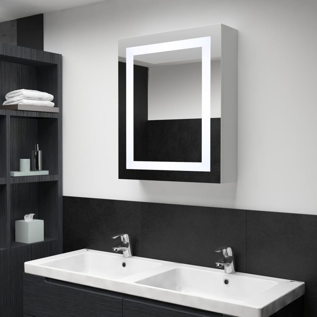 Bathroom Cabinet White And Silver