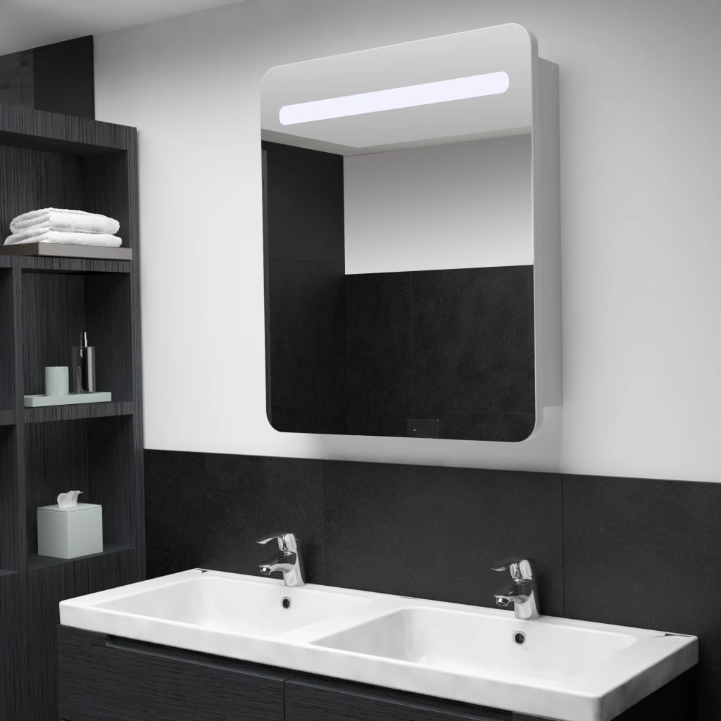 Bathroom Cabinet White And Silver