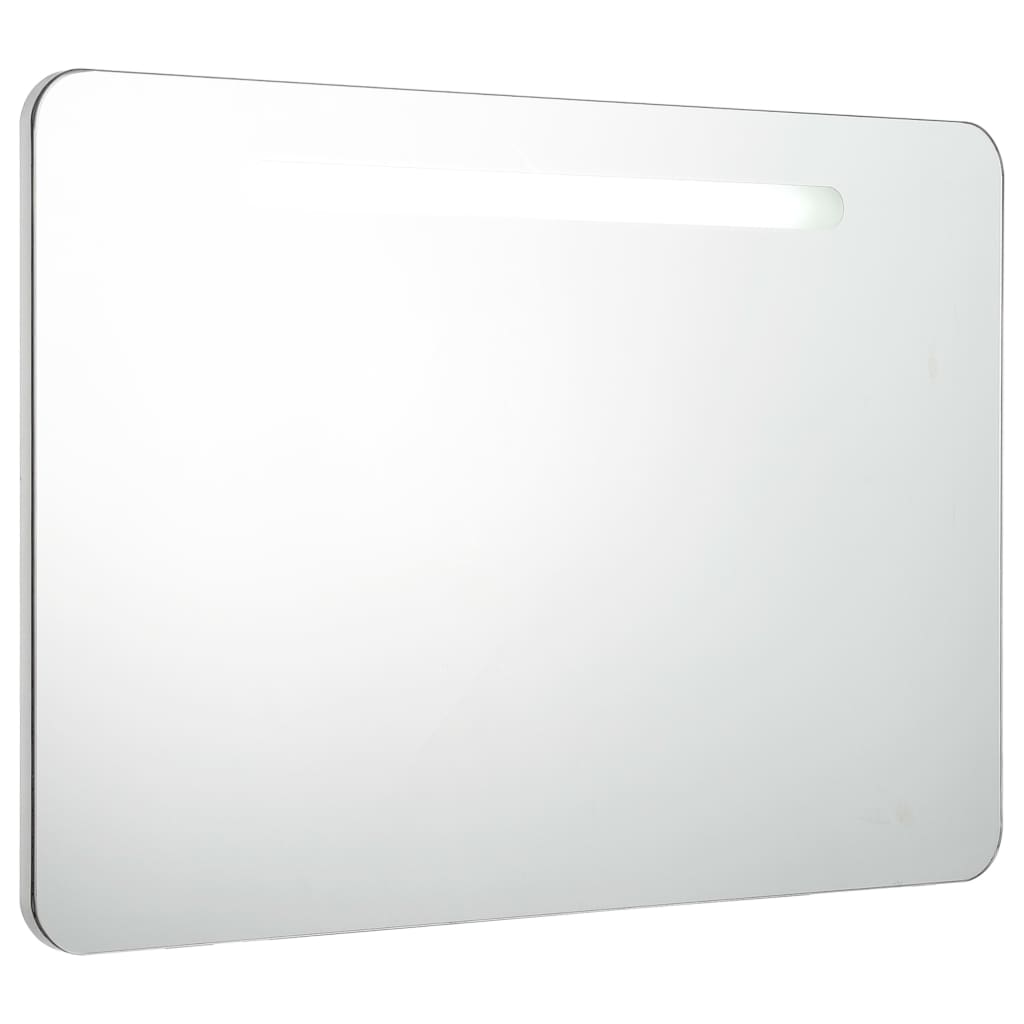 Bathroom Cabinet White And Silver Mdf With Melamine Finish, Glass