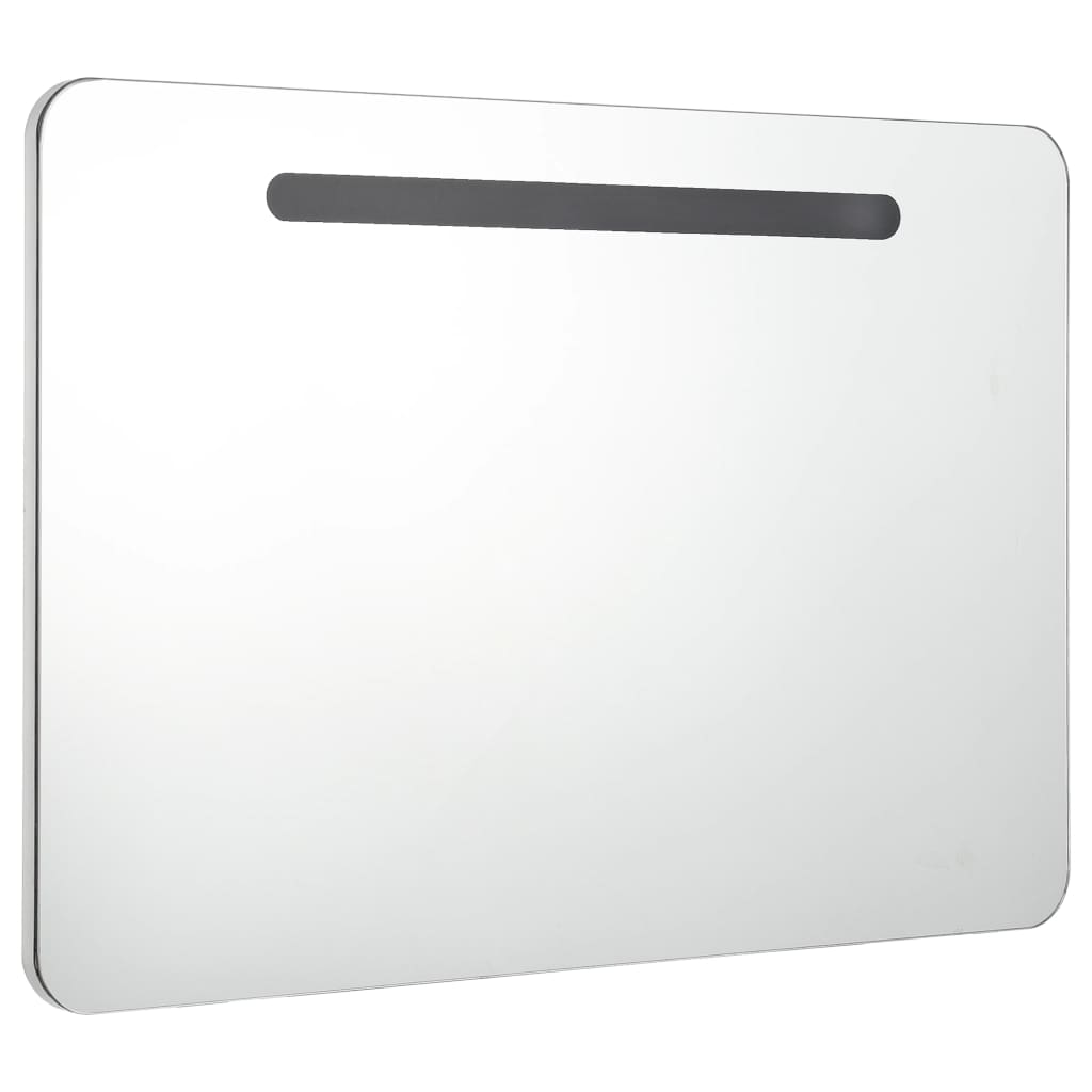 Bathroom Cabinet White And Silver Mdf With Melamine Finish, Glass