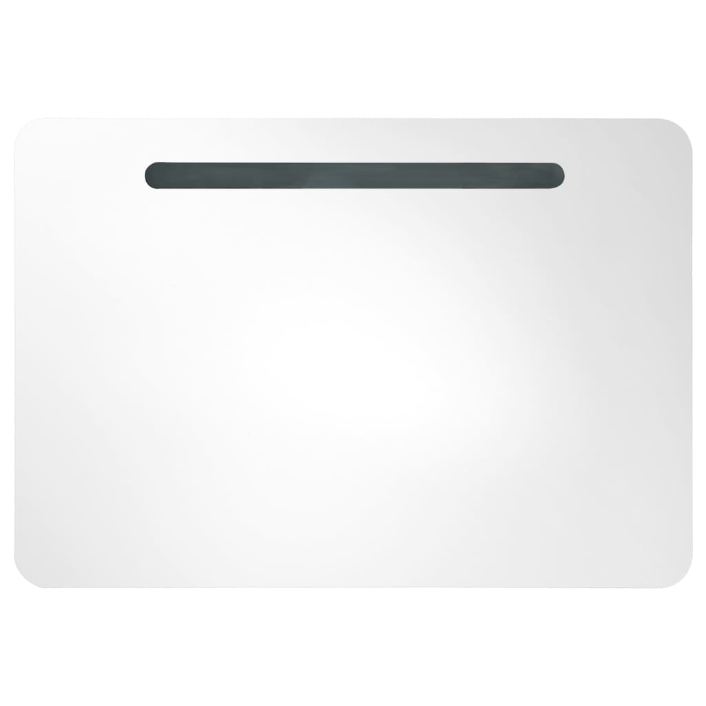 Bathroom Cabinet White And Silver Mdf With Melamine Finish, Glass