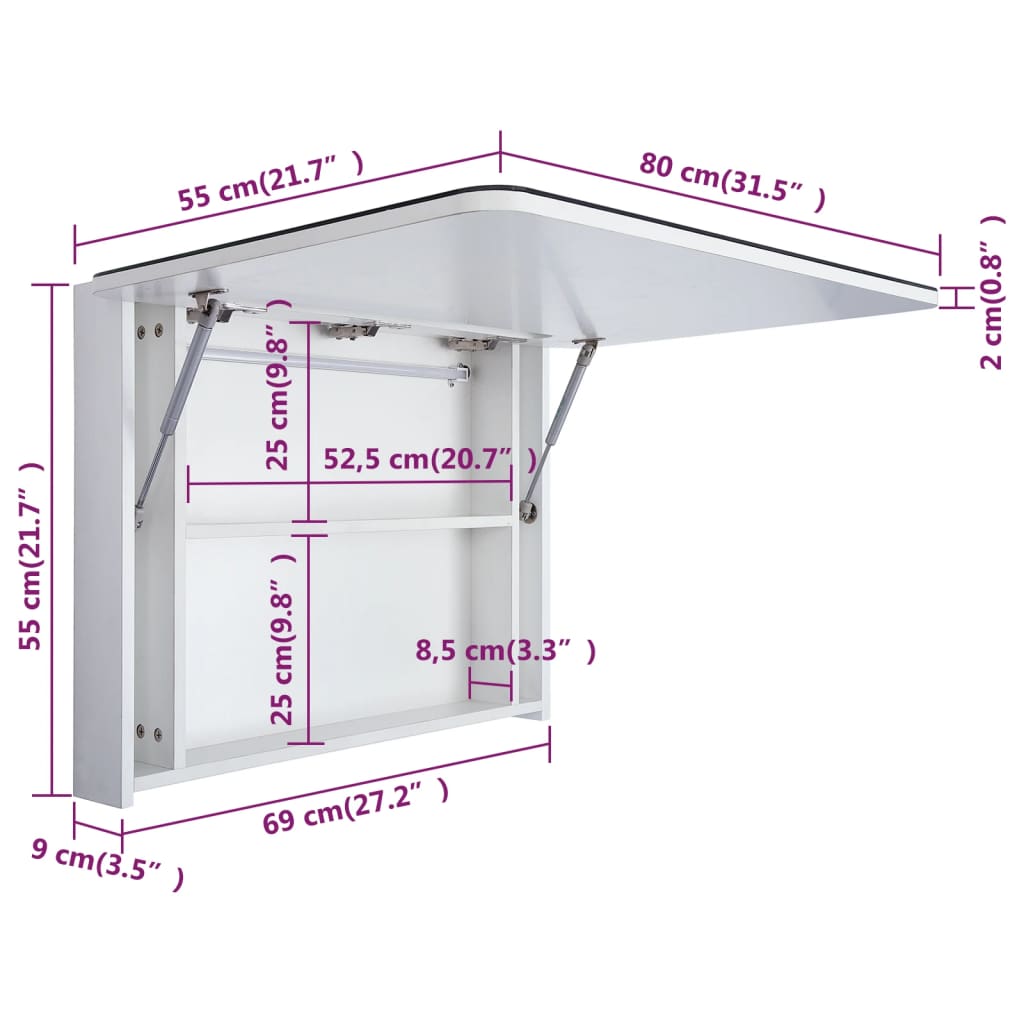 Bathroom Cabinet White And Silver Mdf With Melamine Finish, Glass