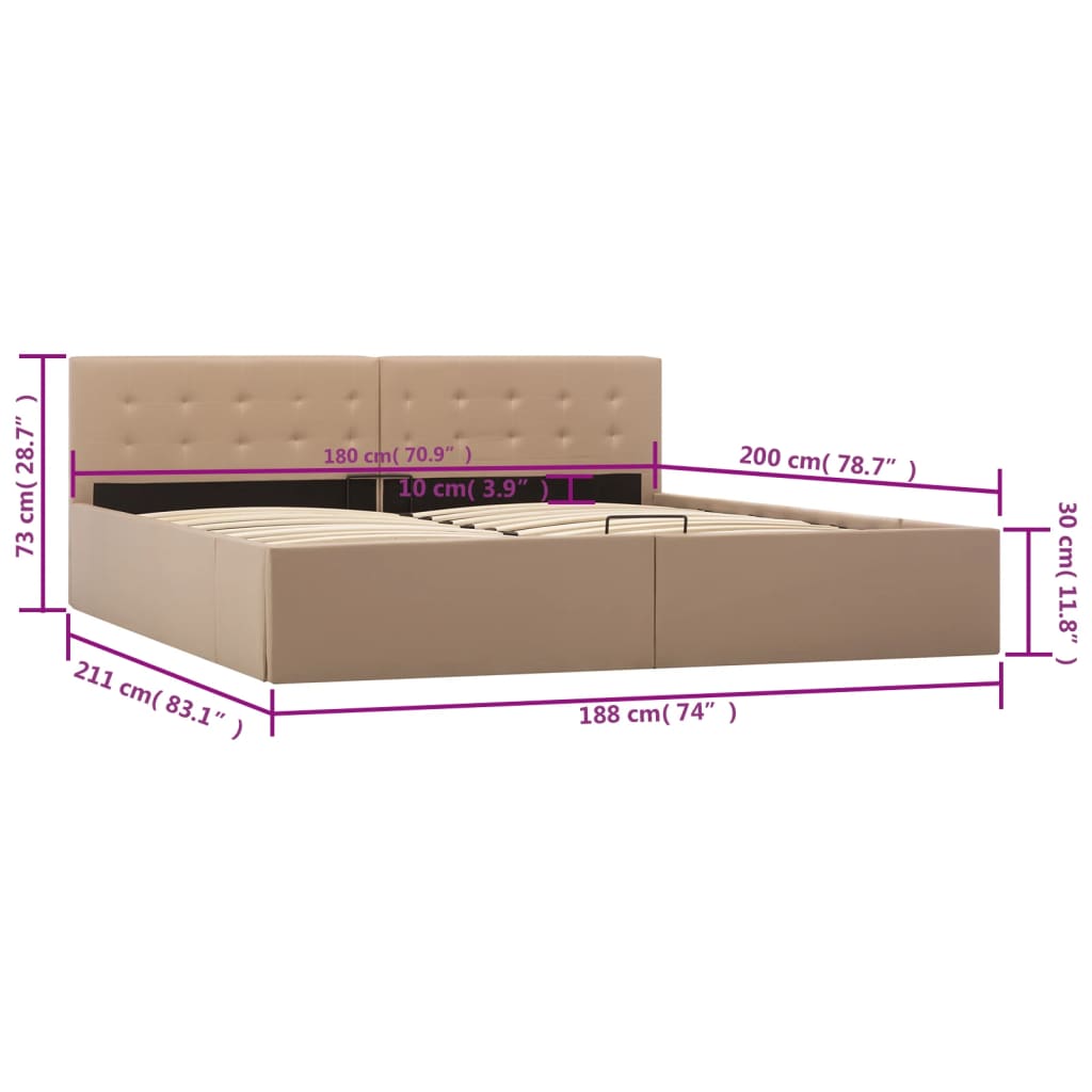 Bed Frame Faux Leather Double Bed Frame Rectangular