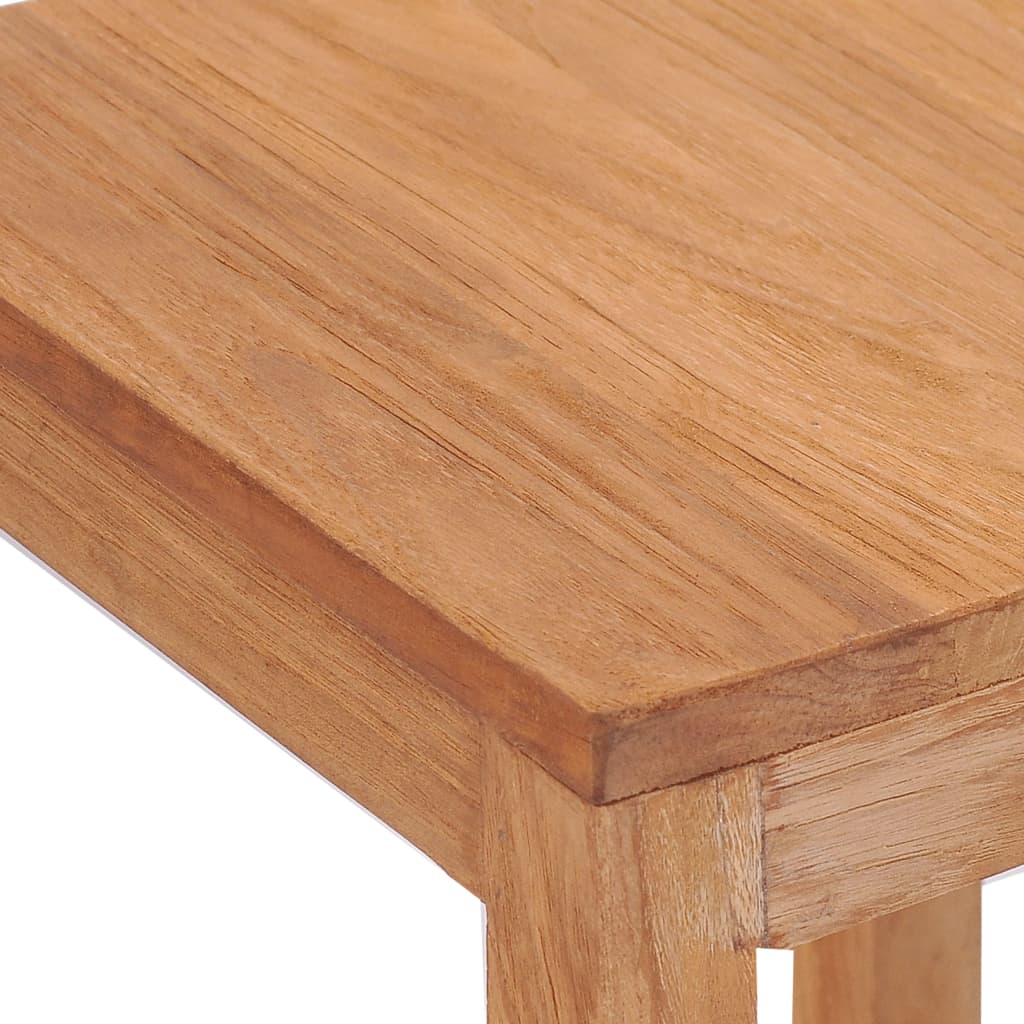 Bar Stool Set Of 2 Brown Solid Teak Wood Standard Durable