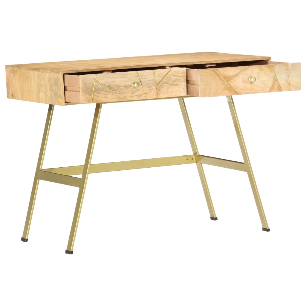 Writing Desk Natural With Brass And Steel