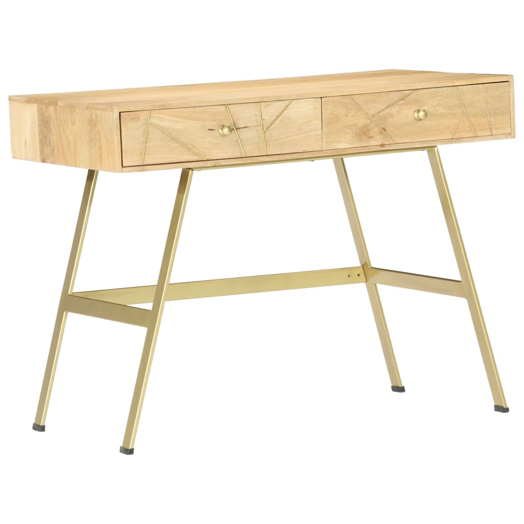 Writing Desk Natural With Brass And Steel