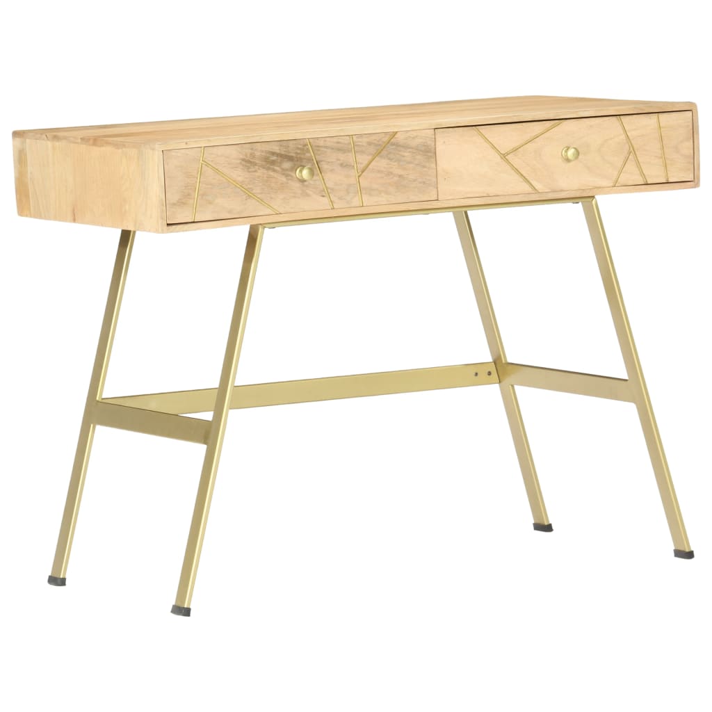 Writing Desk Natural With Brass And Steel