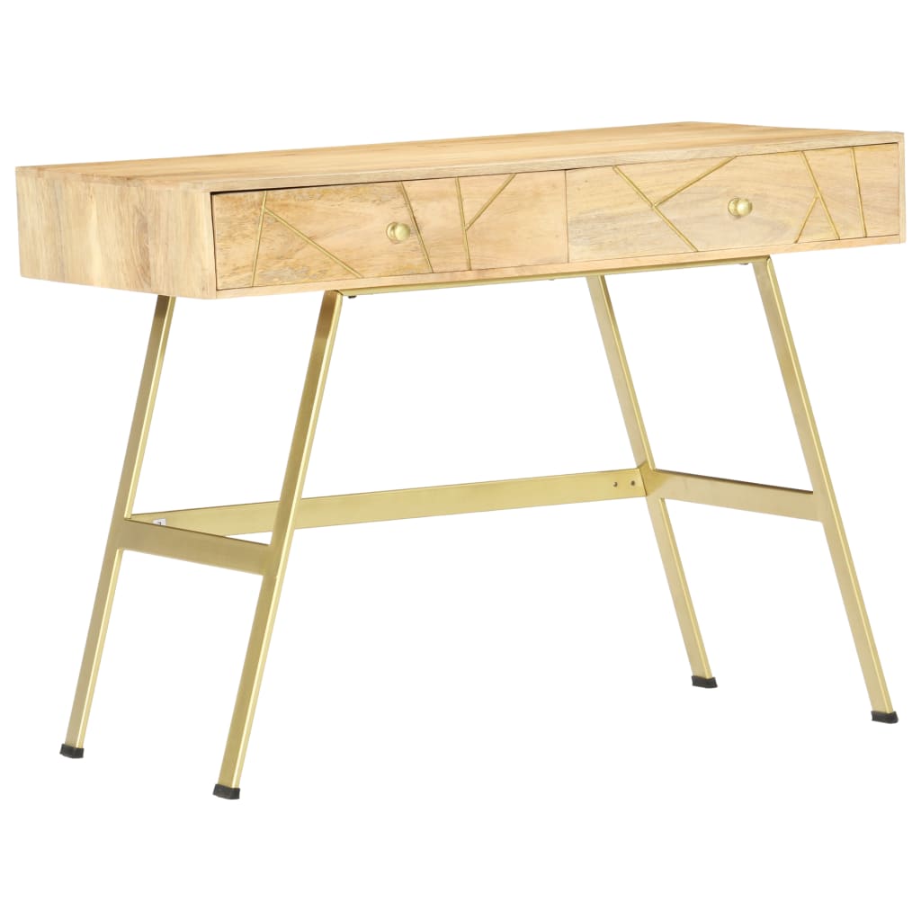 Writing Desk Natural With Brass And Steel