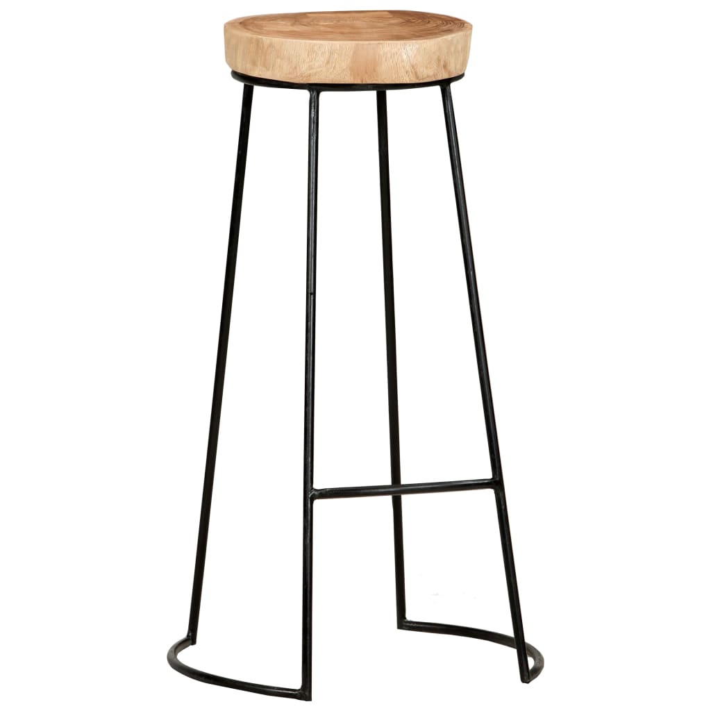 Bar Stool Set Of 2 Natural, Black