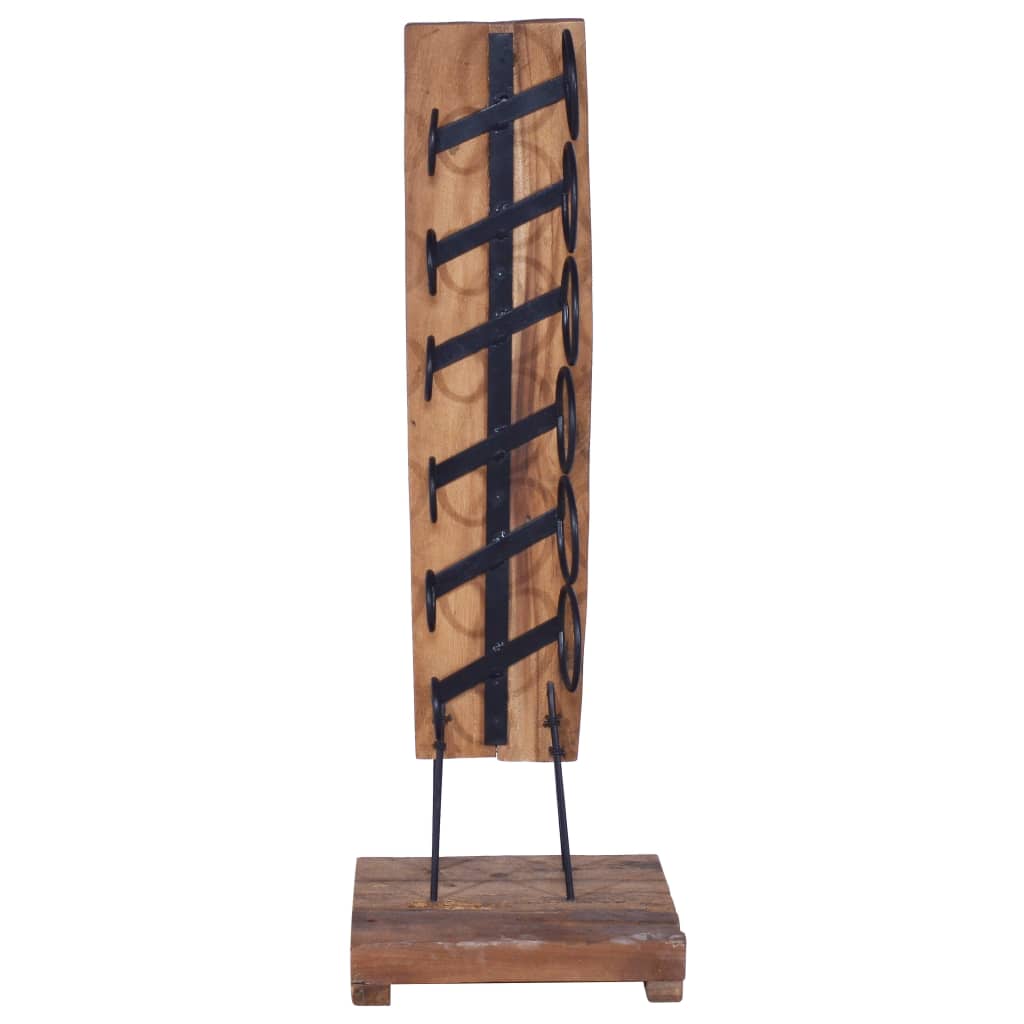 Wine Rack For 6 Bottles 13.8"X13.8"X39.4" Solid Teak Wood
